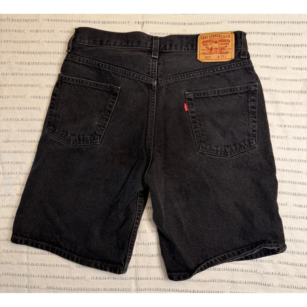 Vintage Levis 550 Relaxed Fit Denim Shorts Mens 31 Black100% Cotton Jean Shorts